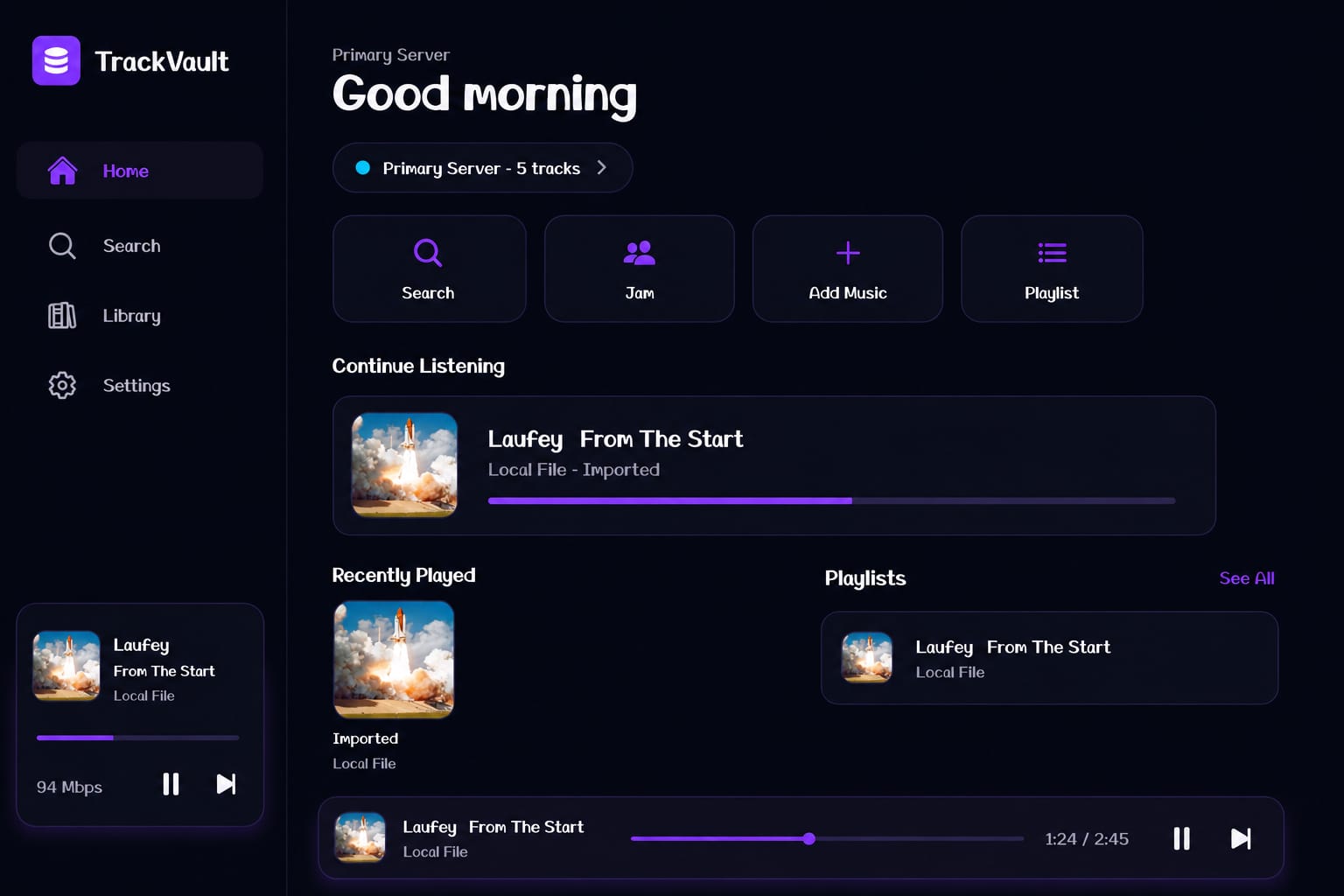 Portada del proyecto App de streaming musical